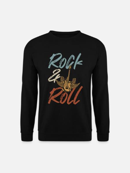 Guitariste musicien de rock and roll rétro - Sweat-shirt Unisexe - noir