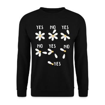 Gänseblümchen Wunschspiel Ja Nein Blume - Unisex Pullover - Schwarz - Vorne - Alina (178cm) & Michal (187cm)