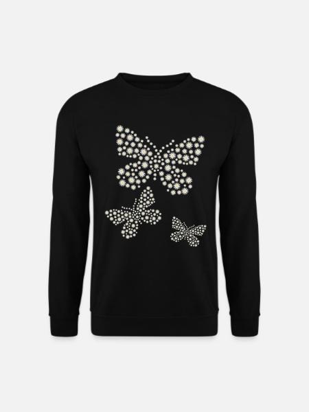 Gänseblümchen Schmetterling Niedliche Blume - Unisex Pullover - Schwarz