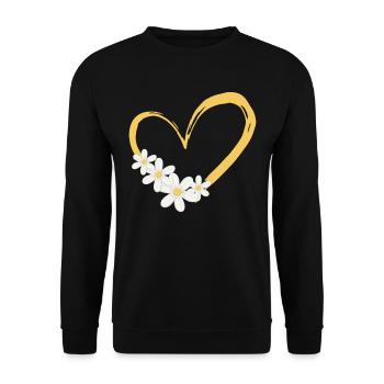 Daisy Flower Heart Women Gardener - Unisex Sweatshirt - black - Front - Alina (178cm) & Michal (187cm)