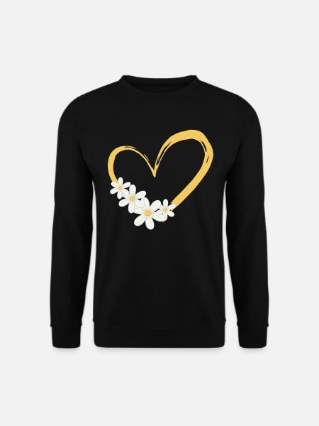 Gänseblümchen Blume Herz Frauen Gärtnerin - Unisex Pullover - Schwarz