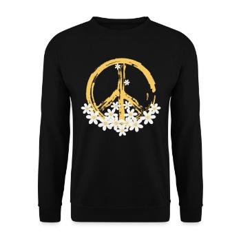 Signe de paix Daisy Hippie Gardening - Sweat-shirt Unisexe - noir - Devant - Alina (178cm) & Michal (187cm)