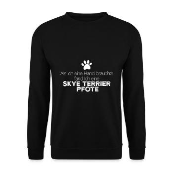 Hand Skye Terrier Pfote - Unisex Pullover - Schwarz - Vorne - Alina (178cm) & Michal (187cm)
