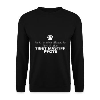 Hand Tibet Mastiff Pfote - Unisex Pullover - Schwarz - Vorne - Alina (178cm) & Michal (187cm)