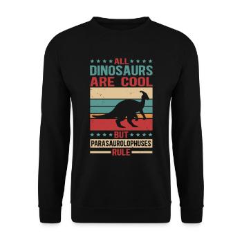 Parasaurolophus Dinosaure Dinos Cadeau - Sweat-shirt Unisexe - noir - Devant - Alina (178cm) & Michal (187cm)