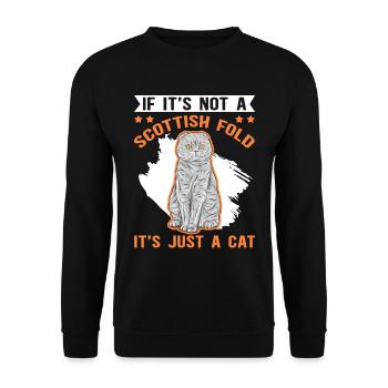 Scottish Folding Ear Cat Cat Owner Gift - Unisex Sweatshirt - black - Front - Alina (178cm) & Michal (187cm)