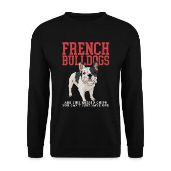 French Bulldog | French Bulldog Gift - Unisex Sweatshirt - black - Front - Alina (178cm) & Michal (187cm)