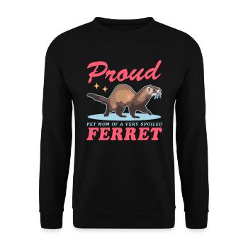 Ferret Mom | Ferret Owner Gift - Unisex Sweatshirt - black - Front - Alina (178cm) & Michal (187cm)