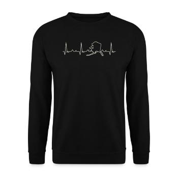 Alaska State USA. Heart. Love. EKG. Pulse. Beat. - Unisex Sweatshirt - black - Front - Alina (178cm) & Michal (187cm)