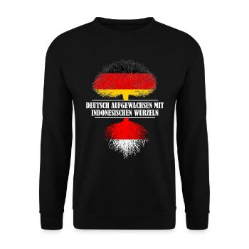 Deutsch mit indonesischen Wurzeln - Unisex Pullover - Schwarz - Vorne - Alina (178cm) & Michal (187cm)