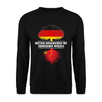 Deutsch mit chinesischen Wurzeln - Unisex Pullover - Schwarz - Vorne - Alina (178cm) & Michal (187cm)