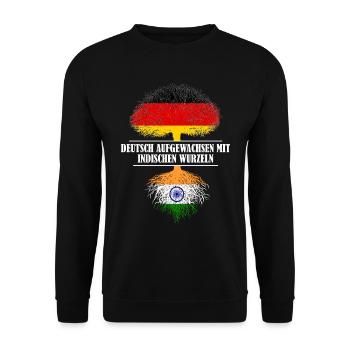 Deutsch mit indischen Wurzeln - Unisex Pullover - Schwarz - Vorne - Alina (178cm) & Michal (187cm)