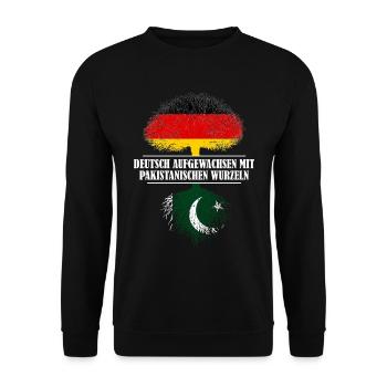 Deutsch mit pakistanischen Wurzeln - Unisex Pullover - Schwarz - Vorne - Alina (178cm) & Michal (187cm)