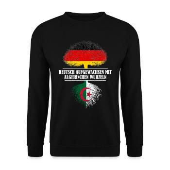 Deutsch mit algerischen Wurzeln - Unisex Pullover - Schwarz - Vorne - Alina (178cm) & Michal (187cm)