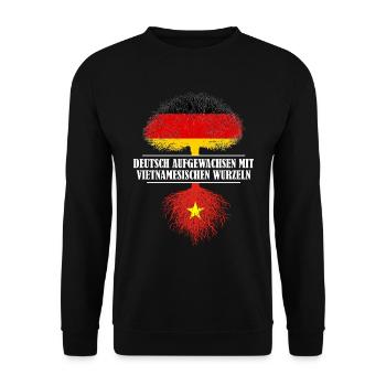 Deutsch mit vietnamesischen Wurzeln - Unisex Pullover - Schwarz - Vorne - Alina (178cm) & Michal (187cm)