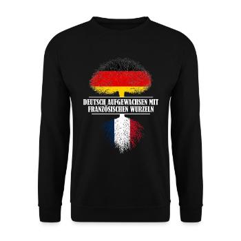 Deutsch mit französischen Wurzeln - Unisex Pullover - Schwarz - Vorne - Alina (178cm) & Michal (187cm)
