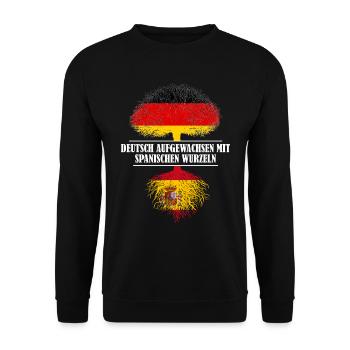 Deutsch mit spanischen Wurzeln - Unisex Pullover - Schwarz - Vorne - Alina (178cm) & Michal (187cm)