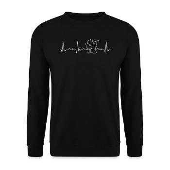 Amor Angel Trompet Horn. Corazón. Amor. Ekg. - Sweat-shirt Unisexe - noir - Devant - Alina (178cm) & Michal (187cm)