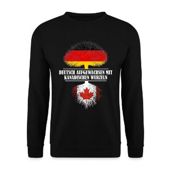 Deutsch mit kanadischen Wurzeln - Unisex Pullover - Schwarz - Vorne - Alina (178cm) & Michal (187cm)