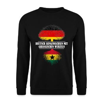 Deutsch mit ghanaischen Wurzeln - Unisex Pullover - Schwarz - Vorne - Alina (178cm) & Michal (187cm)