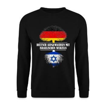Deutsch mit israelischen Wurzeln - Unisex Pullover - Schwarz - Vorne - Alina (178cm) & Michal (187cm)