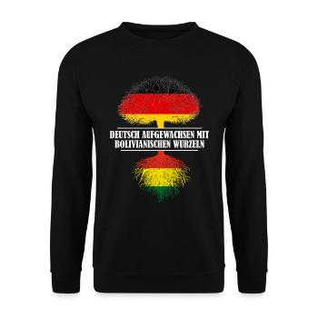 Deutsch mit bolivianischen Wurzeln - Unisex Pullover - Schwarz - Vorne - Alina (178cm) & Michal (187cm)