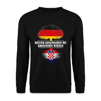 Deutsch mit kroatischen Wurzeln - Unisex Pullover - Schwarz - Vorne - Alina (178cm) & Michal (187cm)