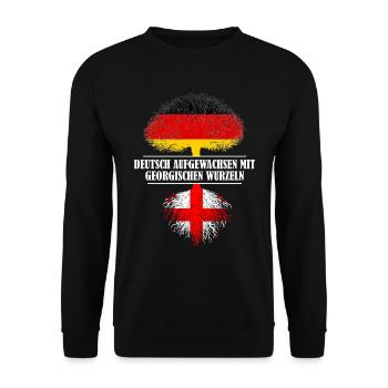 Deutsch mit georgischen Wurzeln - Unisex Pullover - Schwarz - Vorne - Alina (178cm) & Michal (187cm)
