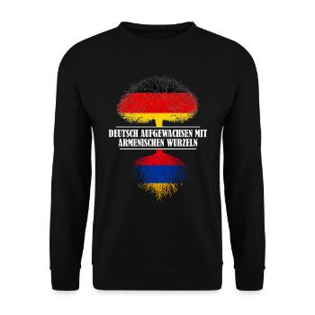Deutsch mit armenischen Wurzeln - Unisex Pullover - Schwarz - Vorne - Alina (178cm) & Michal (187cm)