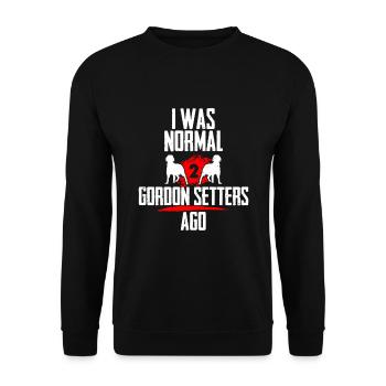 Ich war normal 2 Gordon Setters voher - Unisex Pullover - Schwarz - Vorne - Alina (178cm) & Michal (187cm)