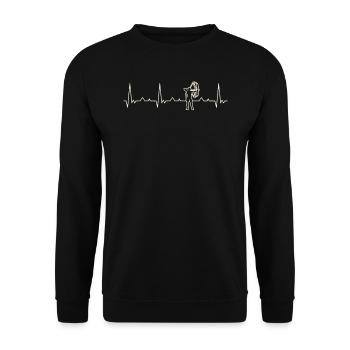 Archery. Heart. Love. EKG. Pulse. Beat. - Unisex Sweatshirt - black - Front - Alina (178cm) & Michal (187cm)