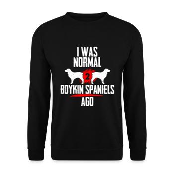 J’étais normal 2 Boykin Spaniels avant - Sweat-shirt Unisexe - noir - Devant - Alina (178cm) & Michal (187cm)