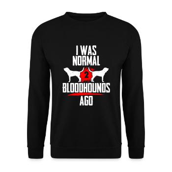Ich war normal 2 Bloodhounds voher - Unisex Pullover - Schwarz - Vorne - Alina (178cm) & Michal (187cm)