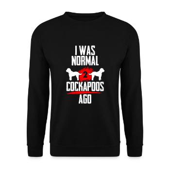 Ich war normal 2 Cockapoos voher - Unisex Pullover - Schwarz - Vorne - Alina (178cm) & Michal (187cm)