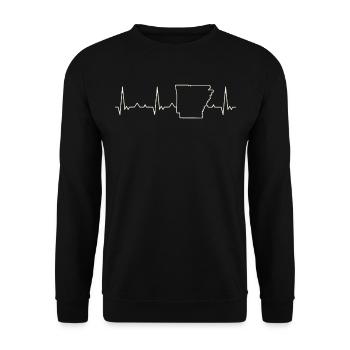 Arkansas State USA. Corazón. Amor. Ekg. Legumbres - Sweat-shirt Unisexe - noir - Devant - Alina (178cm) & Michal (187cm)