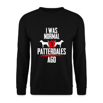 Ich war normal 2 Patterdales voher - Unisex Pullover - Schwarz - Vorne - Alina (178cm) & Michal (187cm)