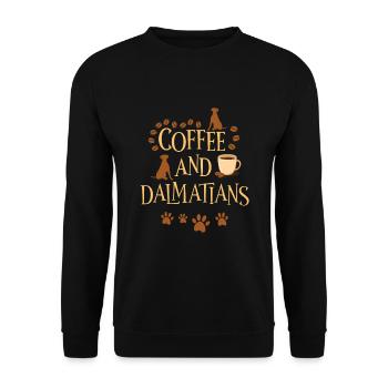 Café et Dalmatiens - Sweat-shirt Unisexe - noir - Devant - Alina (178cm) & Michal (187cm)