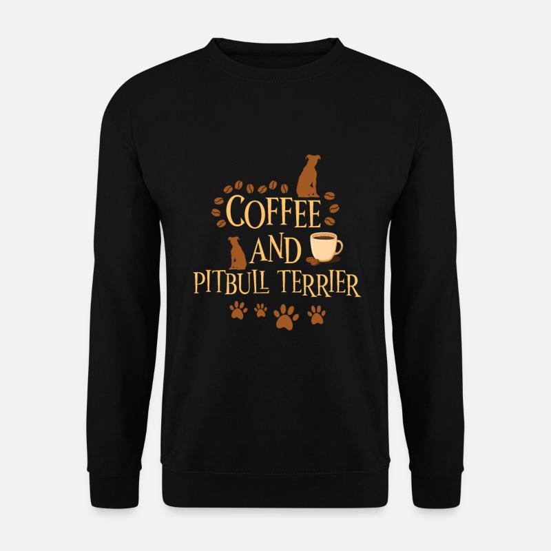 Coffee and Pitbull Terrier - Unisex Sweatshirt - black