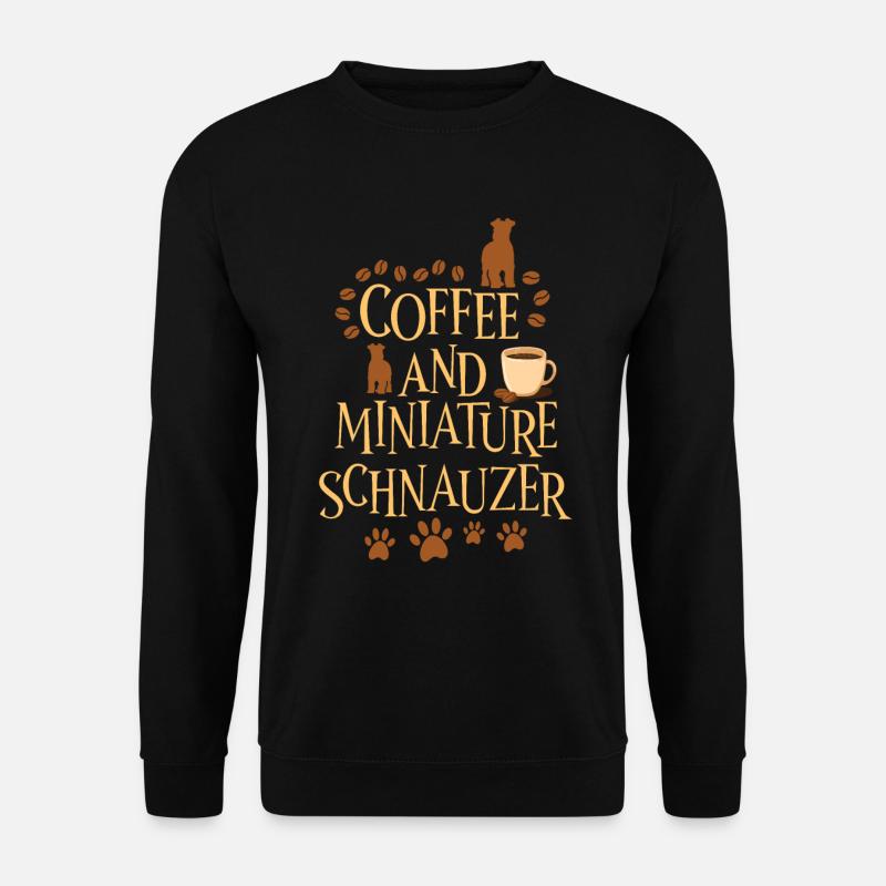 Kaffee und Zwergschnauzer - Unisex Pullover - Schwarz