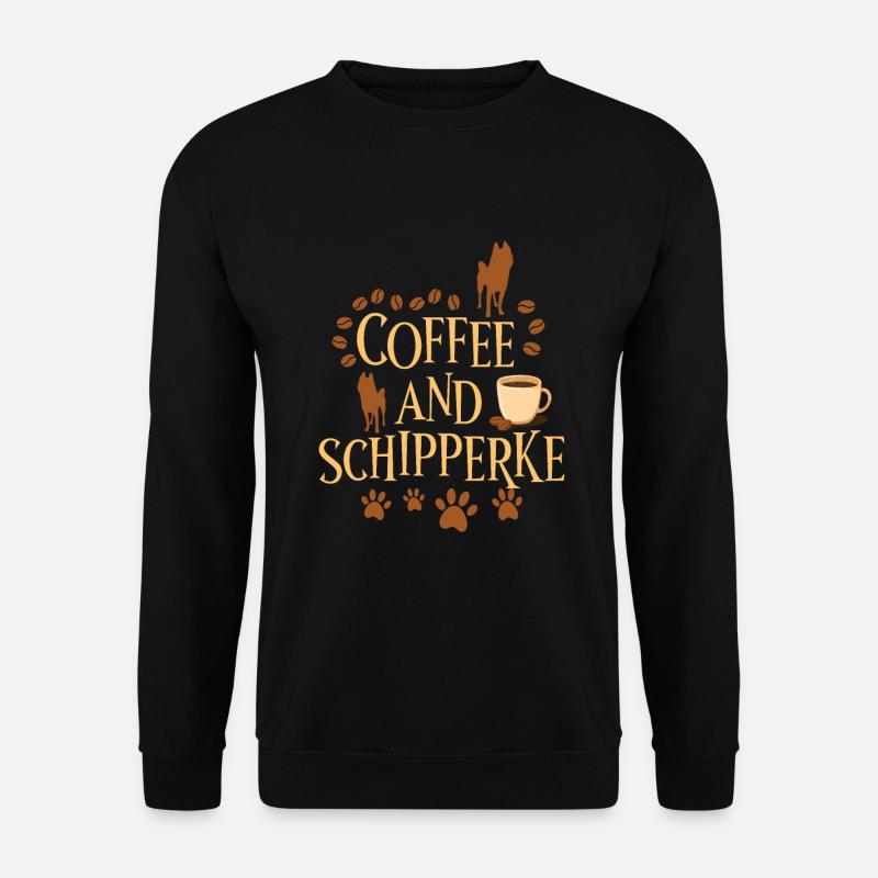 Kaffee und Schipperke - Unisex Pullover - Schwarz