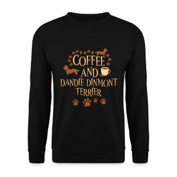 Café et Dandie Dinmont Terrier - Sweat-shirt Unisexe - noir - Devant - Alina (178cm) & Michal (187cm)