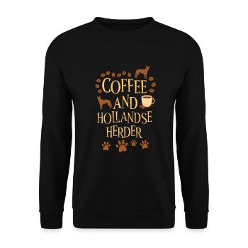 Coffee and hollandse herder - Unisex Pullover - Schwarz - Vorne - Alina (178cm) & Michal (187cm)