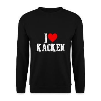 I love kacken - Unisex Pullover - Schwarz - Vorne - Alina (178cm) & Michal (187cm)