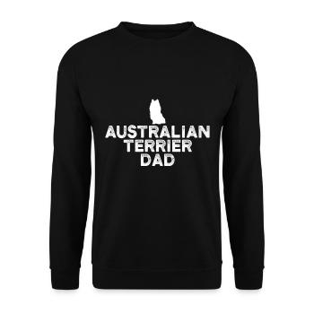 Australian Terrier Papa - Unisex Pullover - Schwarz - Vorne - Alina (178cm) & Michal (187cm)