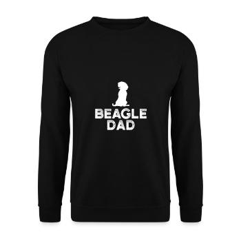 Beagle Papa - Unisex Pullover - Schwarz - Vorne - Alina (178cm) & Michal (187cm)