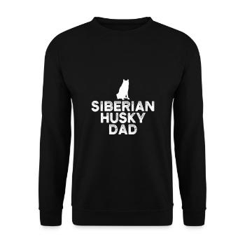 Papa Husky Sibérien - Sweat-shirt Unisexe - noir - Devant - Alina (178cm) & Michal (187cm)