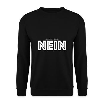 Bevor du fragst nein - Unisex Pullover - Schwarz - Vorne - Alina (178cm) & Michal (187cm)
