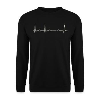 Bear Footprint Tracks. Heart. Love. EKG. Pulse. - Unisex Sweatshirt - black - Front - Alina (178cm) & Michal (187cm)