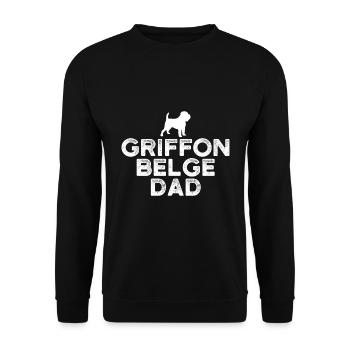 Griffon Belge Papa - Unisex Sweatshirt - black - Front - Alina (178cm) & Michal (187cm)