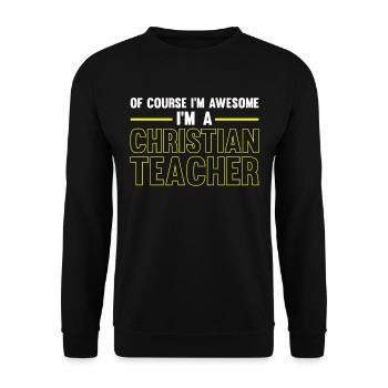 Teacher of Religion Religious Education - Unisex Sweatshirt - black - Front - Alina (178cm) & Michal (187cm)